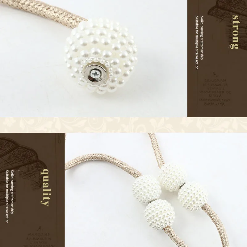 Thick Rope Pearl Magnetic Buckle Simple Curtain Magnet Buckle Clips Accessory Rods Accessoires Hook Home Decorations 
Thick Rope Pearl Magnetic Buckle Simple Curtain Magnet Buckle Clips Accessory Rods Accessoires Hook Home Decorations