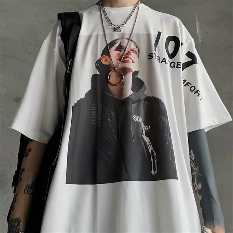 Белая крутая футболка, уличная одежда, футболка оверсайз с дьяволом в стиле Харадзюку, топы в стиле High Street, повседневная Готическая футболка...
Белая крутая футболка, уличная одежда, футболка оверсайз с дьяволом в стиле Харадзюку, топы в стиле High Street, повседневная Готическая футболка...