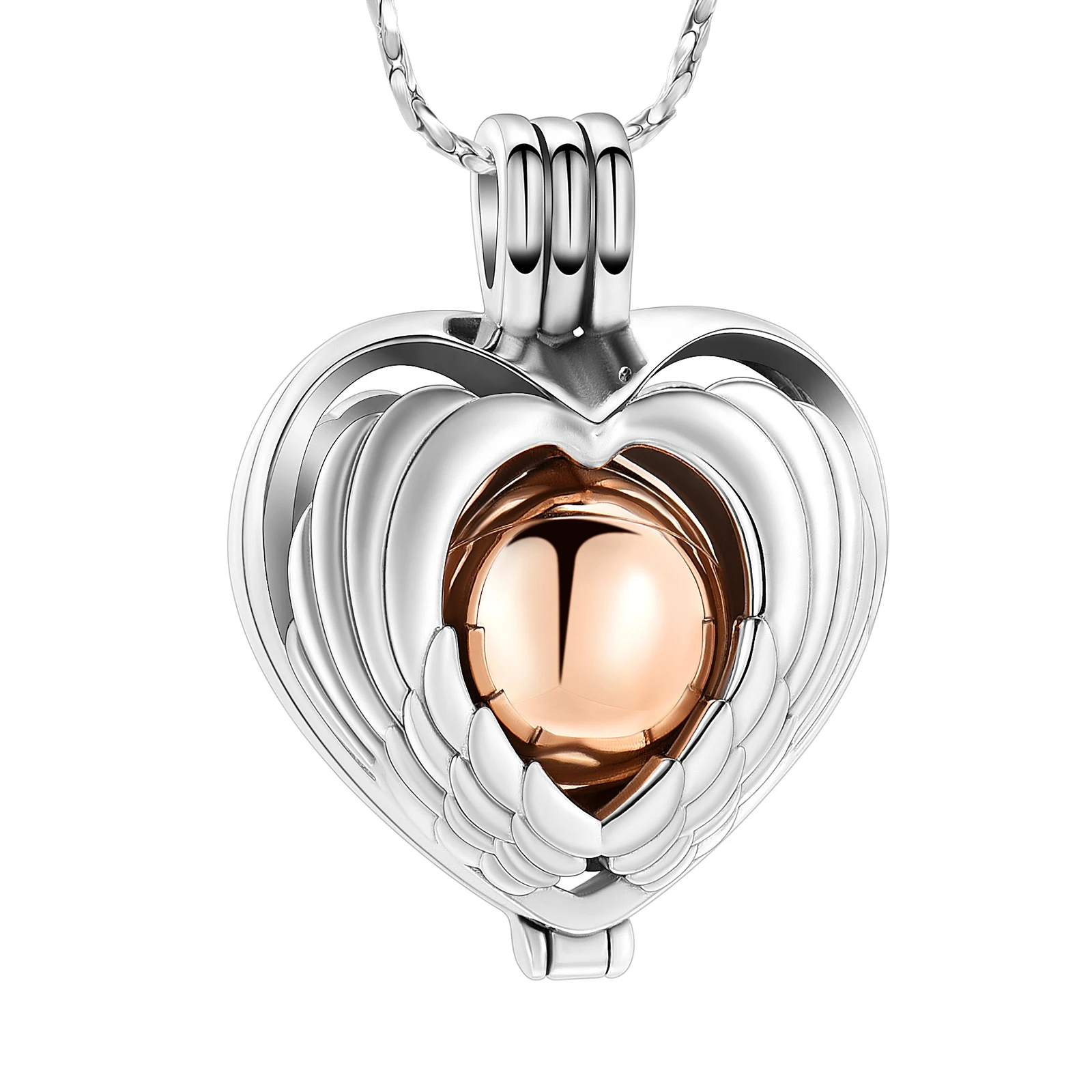 

Cremation Jewelry Urn Pendant Necklaces for Ashes Hollow Angel Wings with Heart Mini Urns Keepsake Memorial Jewelry for Ashes
