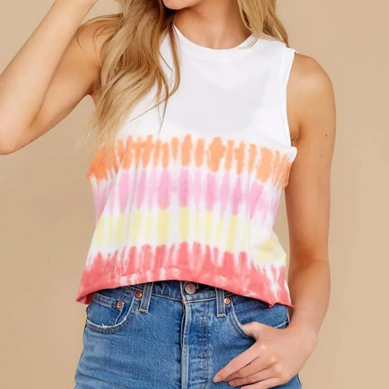 Женская летняя майка без рукавов с градиентным галстуком-краской, разноцветная Полосатая майка с принтом, Повседневная Свободная уличная о...
Женская летняя майка без рукавов с градиентным галстуком-краской, разноцветная Полосатая майка с принтом, Повседневная Свободная уличная о...