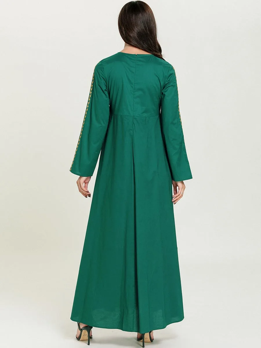 BNSQ Plus Size Casual High Quality Floral Embroidery Dresses Party muslim Fashion Folding Two-Color Stitching Maxi Autumn abaya
BNSQ Plus Size Casual High Quality Floral Embroidery Dresses Party muslim Fashion Folding Two-Color Stitching Maxi Autumn abaya