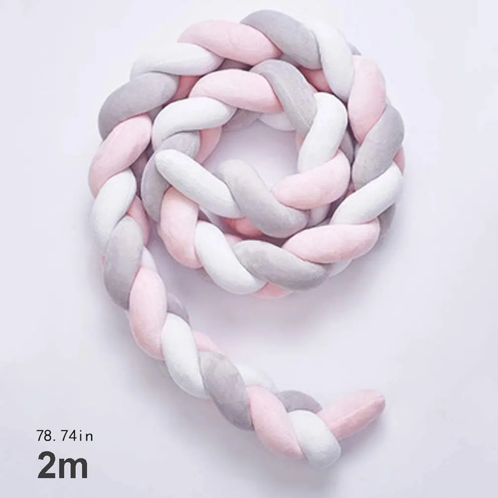 2M 4 Strands Braid Baby Crib Bumper Knotted bed Bumper Nursery cradle protector Baby bedding room decor Crib Protector
2M 4 Strands Braid Baby Crib Bumper Knotted bed Bumper Nursery cradle protector Baby bedding room decor Crib Protector
