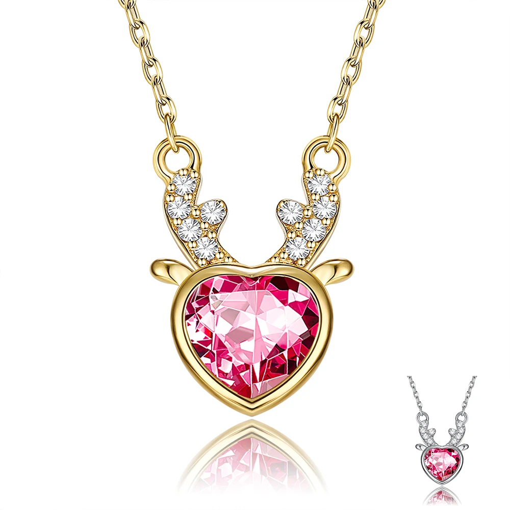 SILVERHOO S925 Sterling Silver Necklace For Women Cubic Zirconia Red Heart Fawn Necklace Delicate Fashion Necklace Trend 2021
SILVERHOO S925 Sterling Silver Necklace For Women Cubic Zirconia Red Heart Fawn Necklace Delicate Fashion Necklace Trend 2021