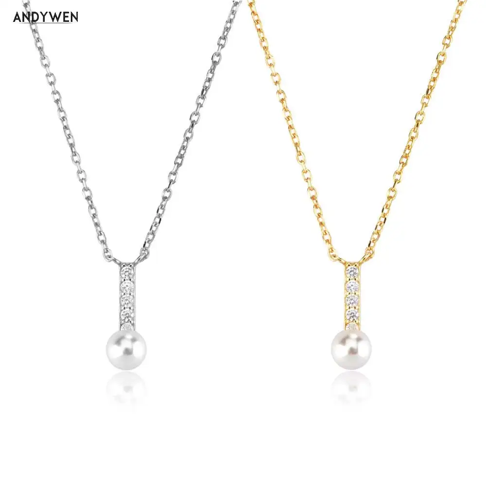 Женское колье с жемчужной линией ANDYWEN, длинная цепочка из стерлингового серебра 925 пробы, ожерелье-чокер, ювелирные изделия для вечерние рин...
Женское колье с жемчужной линией ANDYWEN, длинная цепочка из стерлингового серебра 925 пробы, ожерелье-чокер, ювелирные изделия для вечерние рин...