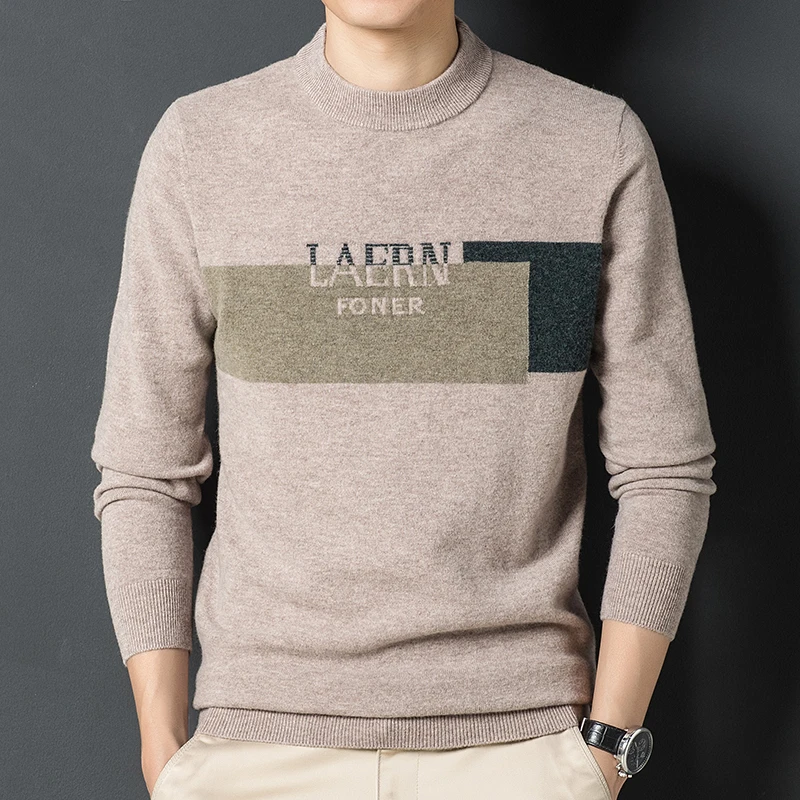 Autumn new men's 100% pure wool sweater men's winter round neck sweater knitted bottoming shirt.
Autumn new men's 100% pure wool sweater men's winter round neck sweater knitted bottoming shirt.