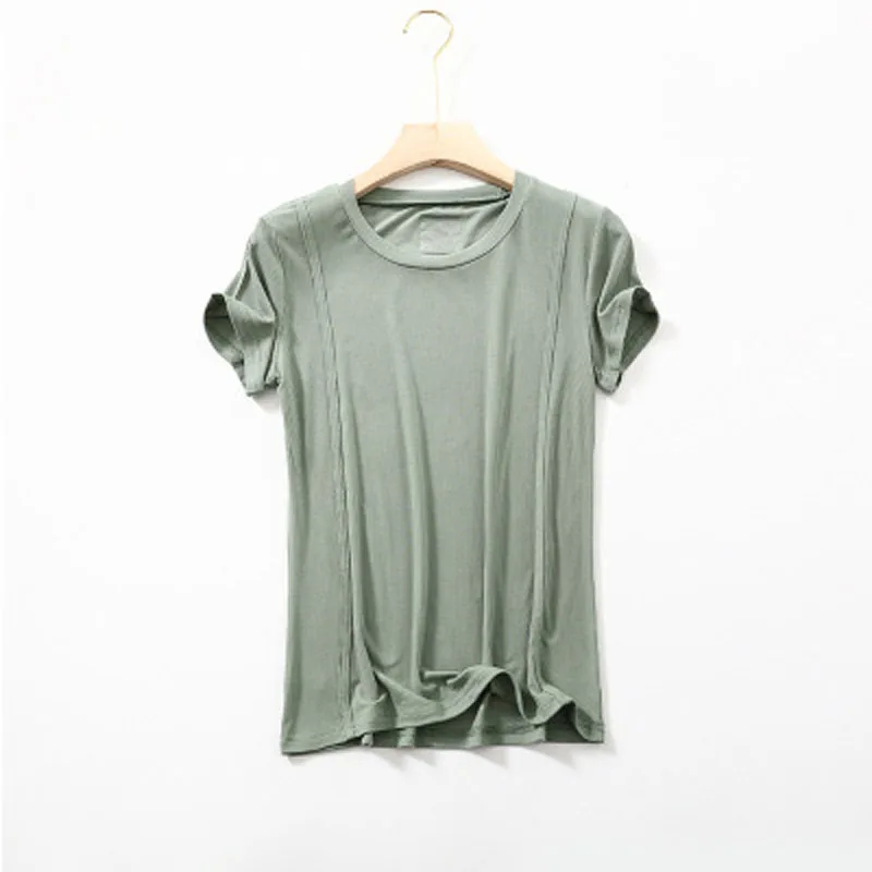 Trendy Woman Supple Sweat-Absorbent Modal Short-Sleeved T-Shirt Girl Spring 2021 New Loose Round Neck Light and Soft Casual Top
Trendy Woman Supple Sweat-Absorbent Modal Short-Sleeved T-Shirt Girl Spring 2021 New Loose Round Neck Light and Soft Casual Top