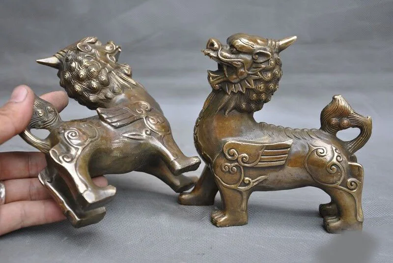 wedding decoration Old Chinese Feng Shui bronze Foo dog lucky lion unicorn Pixiu beast statue pair
wedding decoration Old Chinese Feng Shui bronze Foo dog lucky lion unicorn Pixiu beast statue pair
