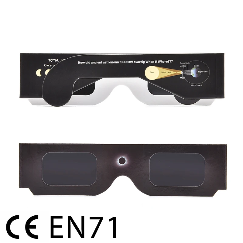 100 шт./лот Сертифицированный безопасный 3D бумажные солнечные очки тёмные Очки