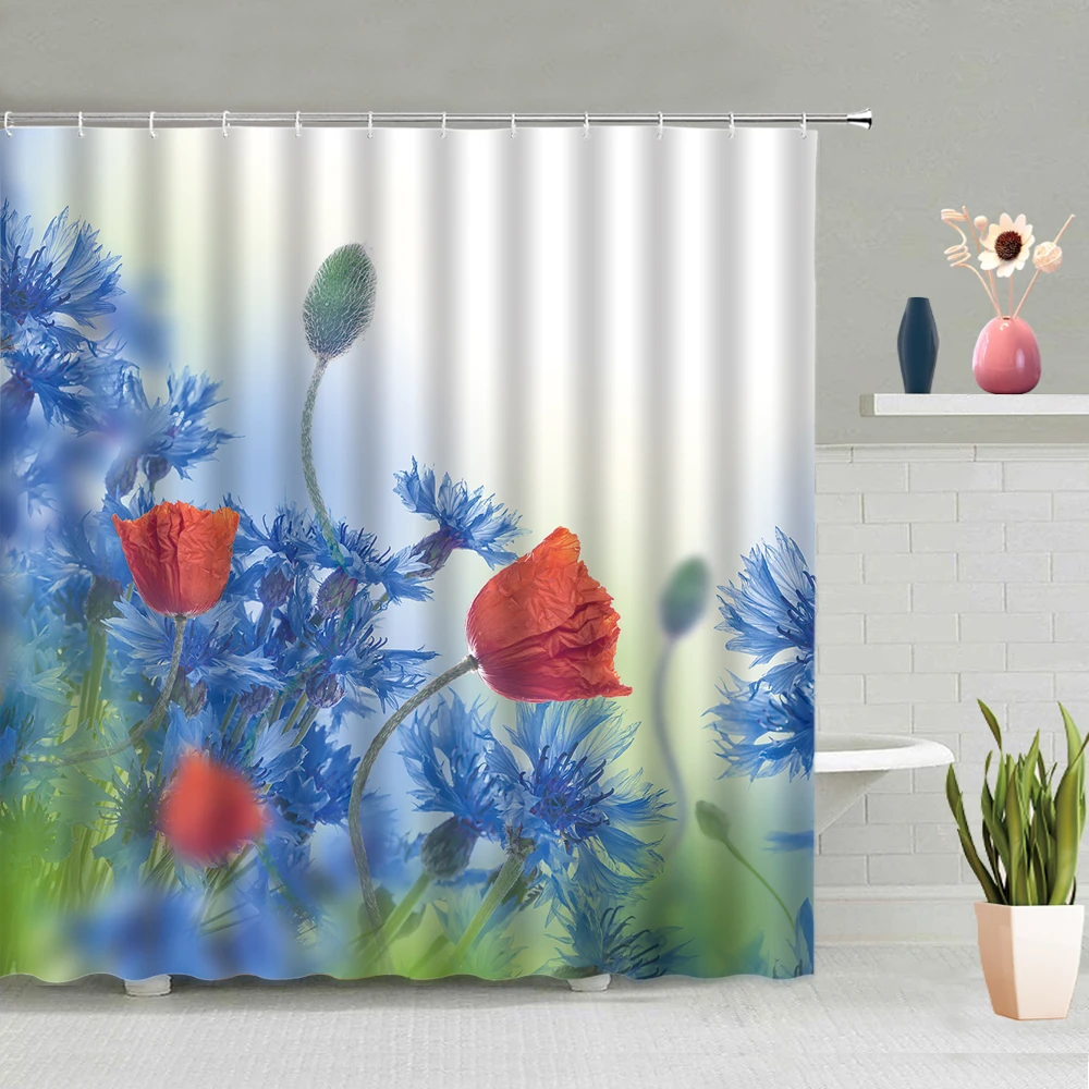 Spring Color Flowers Shower Curtain Chrysanthemum Butterfly Orchid Tulip Sunshine Grass Pattern Home Decoration With Hooks Set
Spring Color Flowers Shower Curtain Chrysanthemum Butterfly Orchid Tulip Sunshine Grass Pattern Home Decoration With Hooks Set