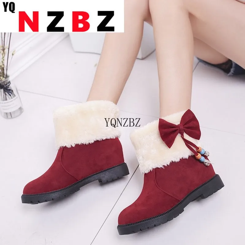 Knot-bow Women Snow Boots Winter Warm Faux Fur Ankle Boots Slip on Winter Shoes Round Toe Wedges Plush Booties Furry Shoes
Knot-bow Women Snow Boots Winter Warm Faux Fur Ankle Boots Slip on Winter Shoes Round Toe Wedges Plush Booties Furry Shoes