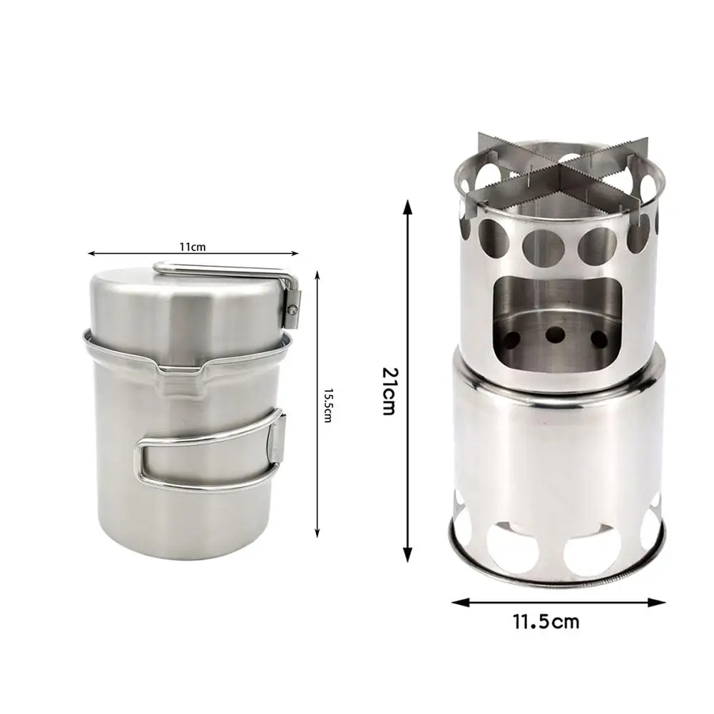 Outdoor Camping Wood Stove Cooking Pot Set Portable Outdoor Elements Stainless Steel Camping Cookware for Backpacking
Outdoor Camping Wood Stove Cooking Pot Set Portable Outdoor Elements Stainless Steel Camping Cookware for Backpacking
