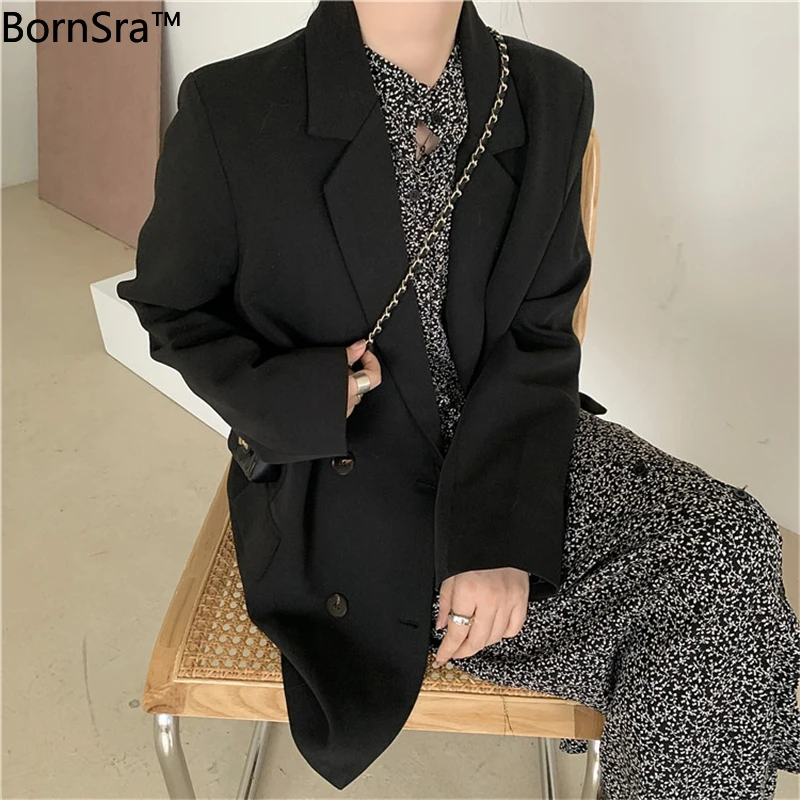 BornSra Elegant Double-breasted Women Blazer Jacket Stylish Office Loose Women Suit Jacket 2020 Summer Outerwear Blaser Femme
BornSra Elegant Double-breasted Women Blazer Jacket Stylish Office Loose Women Suit Jacket 2020 Summer Outerwear Blaser Femme