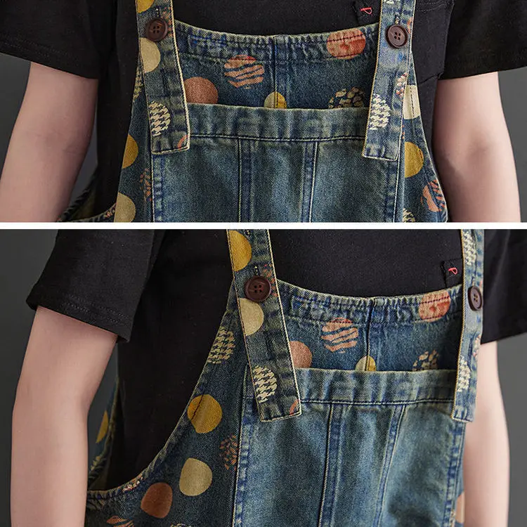 Denim suspenders women's loose summer wear Korean version large size versatile slim straight tube nine point printing one-piece
Denim suspenders women's loose summer wear Korean version large size versatile slim straight tube nine point printing one-piece