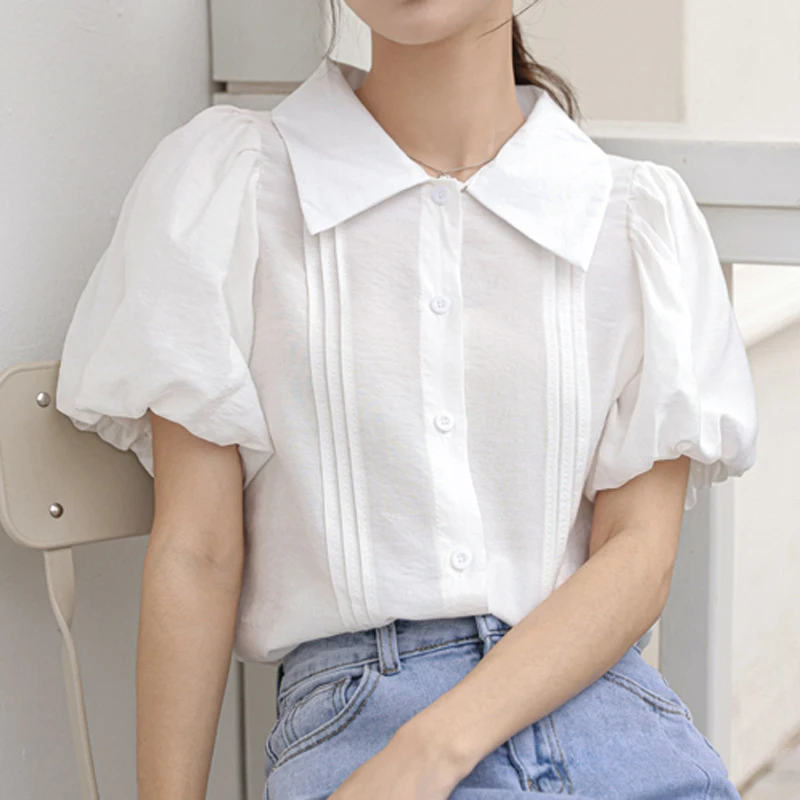 Alien Kitty White Elegance Short Sleeves Puff Hot Blouse 2021 Loose Femme Chic French Lady Casual New Shirts Lapel Gentlewoman
Alien Kitty White Elegance Short Sleeves Puff Hot Blouse 2021 Loose Femme Chic French Lady Casual New Shirts Lapel Gentlewoman