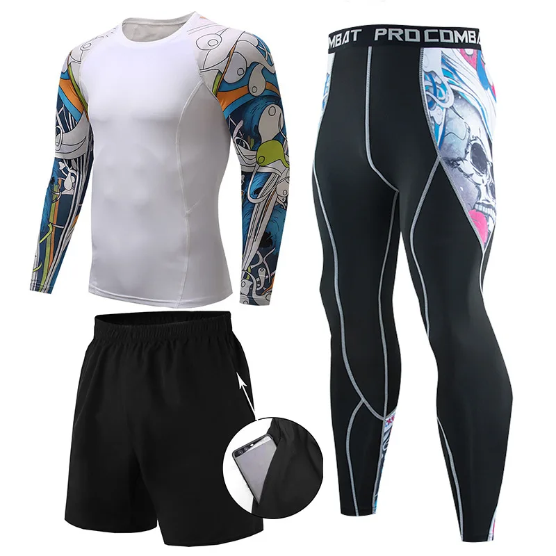 Fitness suit men's suit three piece quick drying long sleeve running suit basketball training suit outdoor sportswear
Fitness suit men's suit three piece quick drying long sleeve running suit basketball training suit outdoor sportswear
