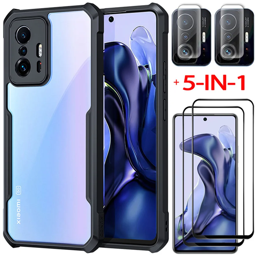5-in-1, glass + bumper case for mi11t pro xiaomi 11t shockproof clear cover redmi note11 11pro max phone cases mi 11 t pro case
5-in-1, glass + bumper case for mi11t pro xiaomi 11t shockproof clear cover redmi note11 11pro max phone cases mi 11 t pro case