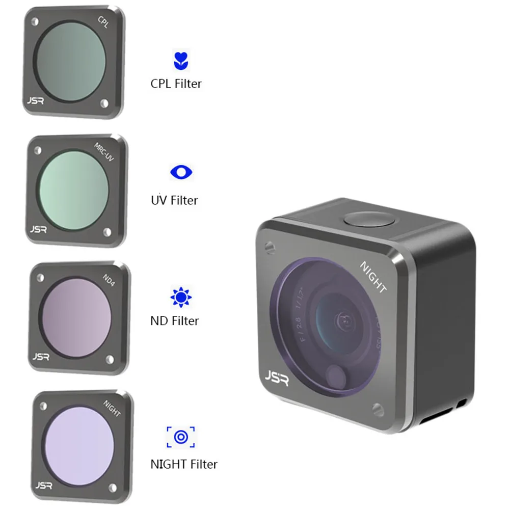 Multi Fuctional Camera Lens Filter CPL UV ND4 ND8 ND16 ND32 ND64 Star Night 10X Lens Set For DJI Action 2 Camera
Multi Fuctional Camera Lens Filter CPL UV ND4 ND8 ND16 ND32 ND64 Star Night 10X Lens Set For DJI Action 2 Camera