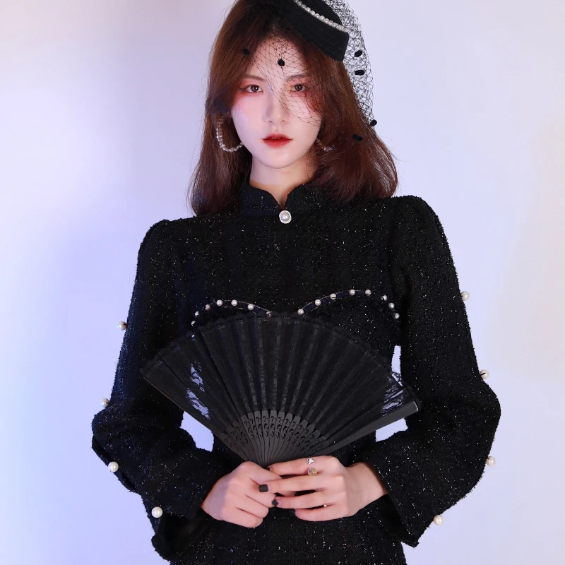Remark customization cheongsam autumn outfit in 2020, the new improved version of retro sexy black dress black swan
Remark customization cheongsam autumn outfit in 2020, the new improved version of retro sexy black dress black swan
