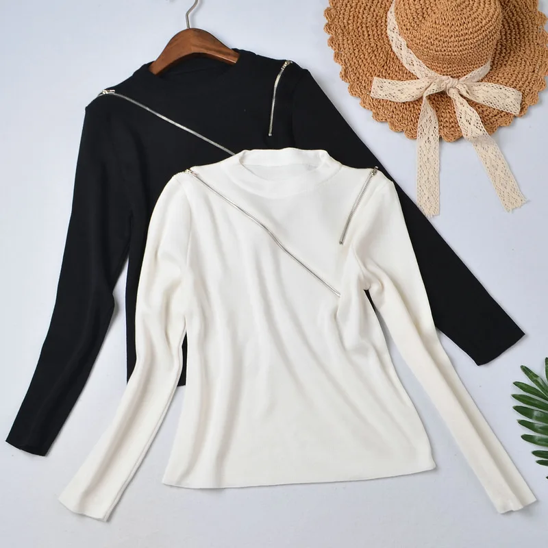 Chaiyao Autumn Winter Be careful with the machine, short zipper, sexy slimming round neck bottoming long-sleeved sweater
Chaiyao Autumn Winter Be careful with the machine, short zipper, sexy slimming round neck bottoming long-sleeved sweater