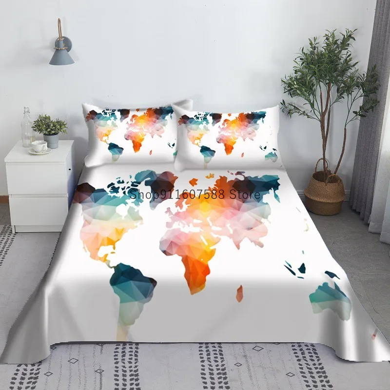 Colorful World Map Bed Sheet Set 3D Printed Polyester Bed Flat Sheet With Pillowcase Bed Linen For Children Adult King Queen
Colorful World Map Bed Sheet Set 3D Printed Polyester Bed Flat Sheet With Pillowcase Bed Linen For Children Adult King Queen