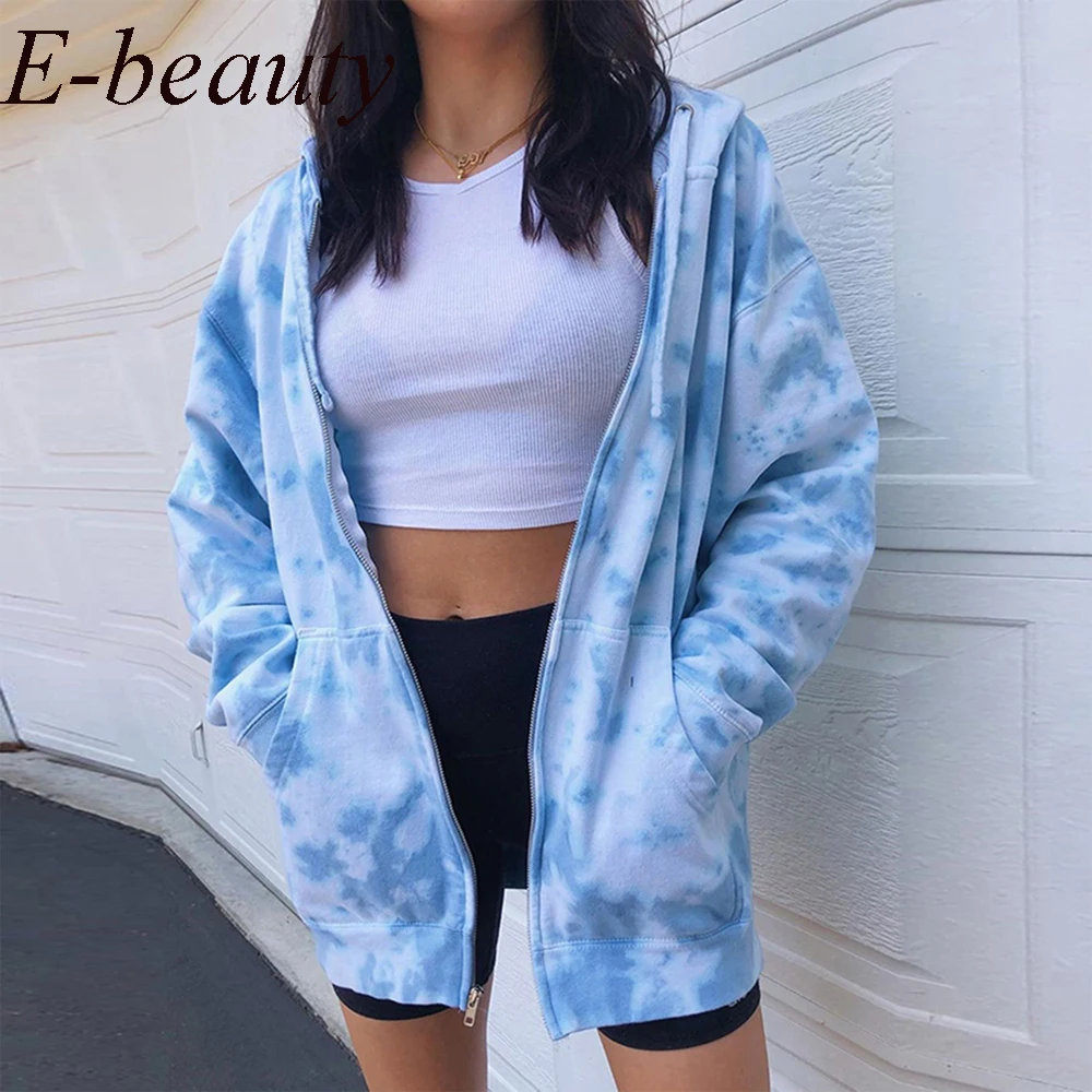 Tie-Dye Women's Hoodies Autumn Winter Female Hooded Casual Zipper Sweatshirt Tops Harajuku Oversized Ladies Girls Hoodie Hoodies
Tie-Dye Women's Hoodies Autumn Winter Female Hooded Casual Zipper Sweatshirt Tops Harajuku Oversized Ladies Girls Hoodie Hoodies