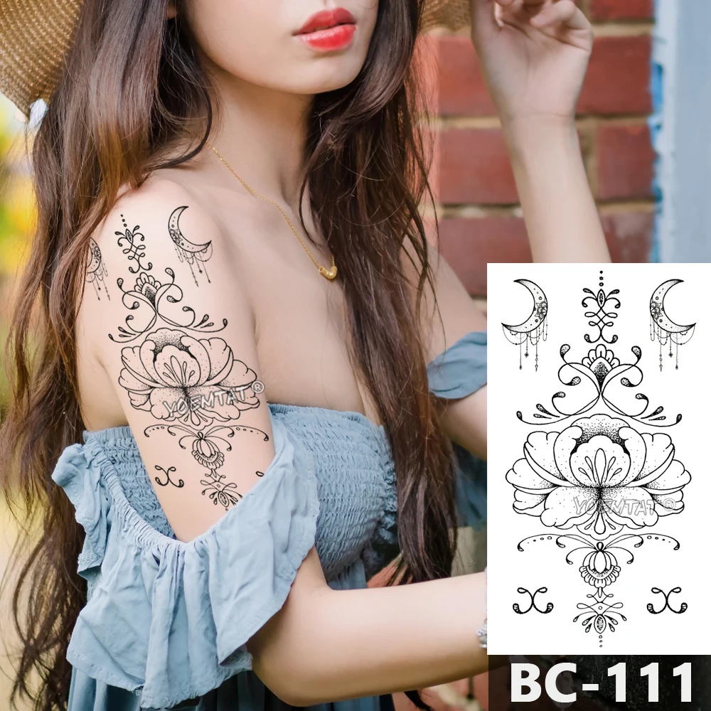 1 Sheet Chest Body Tattoo Temporary Waterproof Jewelry Dark sapphire rose lace pattern Decal Waist Art Tattoo Sticker for Women
1 Sheet Chest Body Tattoo Temporary Waterproof Jewelry Dark sapphire rose lace pattern Decal Waist Art Tattoo Sticker for Women