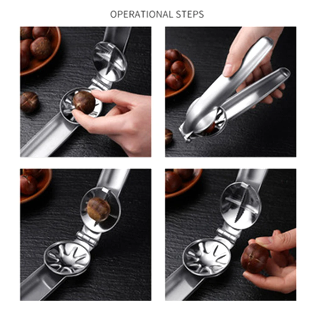 304 Stainless Steel Chestnut Clamp Nut Shell Opener Multi-function Opener Fruit & Vegetable Tools Open Chestnut, Walnut
304 Stainless Steel Chestnut Clamp Nut Shell Opener Multi-function Opener Fruit & Vegetable Tools Open Chestnut, Walnut