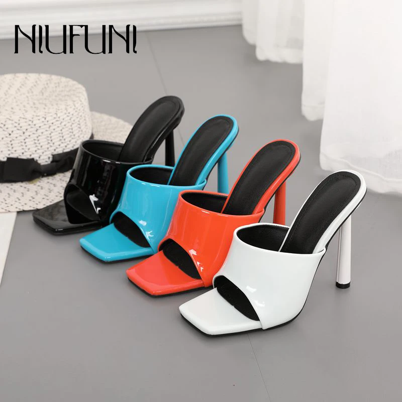 Square Toe Solid Color Stiletto High Heels Outdoor Women Slippers Size 35-42 Slip-On Slides Shoes Patent Leather Open Toe Simple
Square Toe Solid Color Stiletto High Heels Outdoor Women Slippers Size 35-42 Slip-On Slides Shoes Patent Leather Open Toe Simple