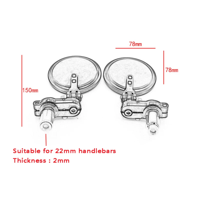 1 Pair Aluminum Bicycle Rearview Adjustable Moto Bike Modified Folding Mirror HandleBar Motorcycle Rear view Side Mirrors
1 Pair Aluminum Bicycle Rearview Adjustable Moto Bike Modified Folding Mirror HandleBar Motorcycle Rear view Side Mirrors