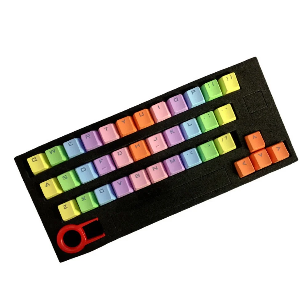 37 Keys/set Mechanical Keyboard keycaps Colorful OEM Height PBT Light Color Gradual Change Double color dip-dye key Caps | Компьютеры и