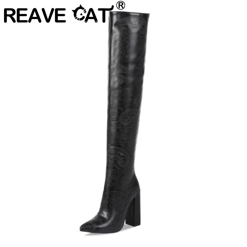 Женские теплые облегающие ботфорты REAVE CAT, зимние черные праздвечерние чные сапоги больших размеров 34-42 с острым носком и квадратным каблуко...
Женские теплые облегающие ботфорты REAVE CAT, зимние черные праздвечерние чные сапоги больших размеров 34-42 с острым носком и квадратным каблуко...
