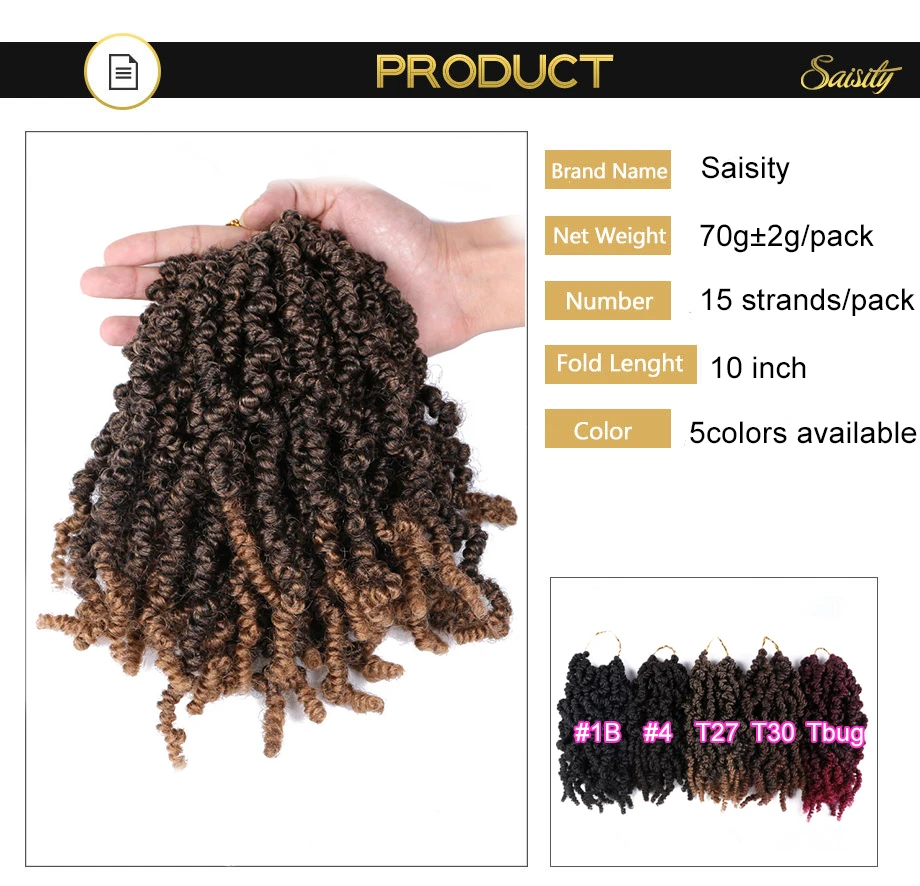 Saisity Ombre Pre-twisted Spring Twist Hair Synthetic Passion Twist Crochet Hair Black Burgundy Extensions Braiding Hair
Saisity Ombre Pre-twisted Spring Twist Hair Synthetic Passion Twist Crochet Hair Black Burgundy Extensions Braiding Hair