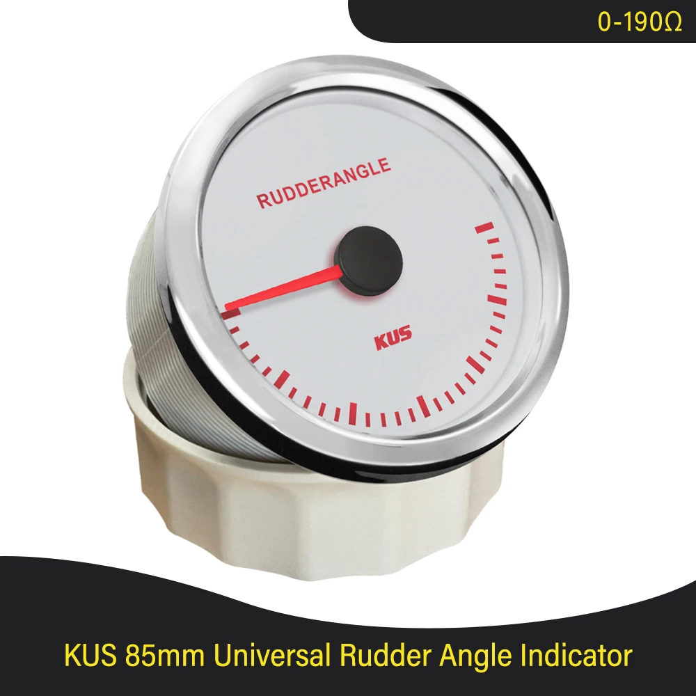 

KUS New 52mm 85mm Universal Marine Boat Rudder Angle Indicator Gauge 0-190 ohm with Backlight 12V 24V for Boat Ship Yacht