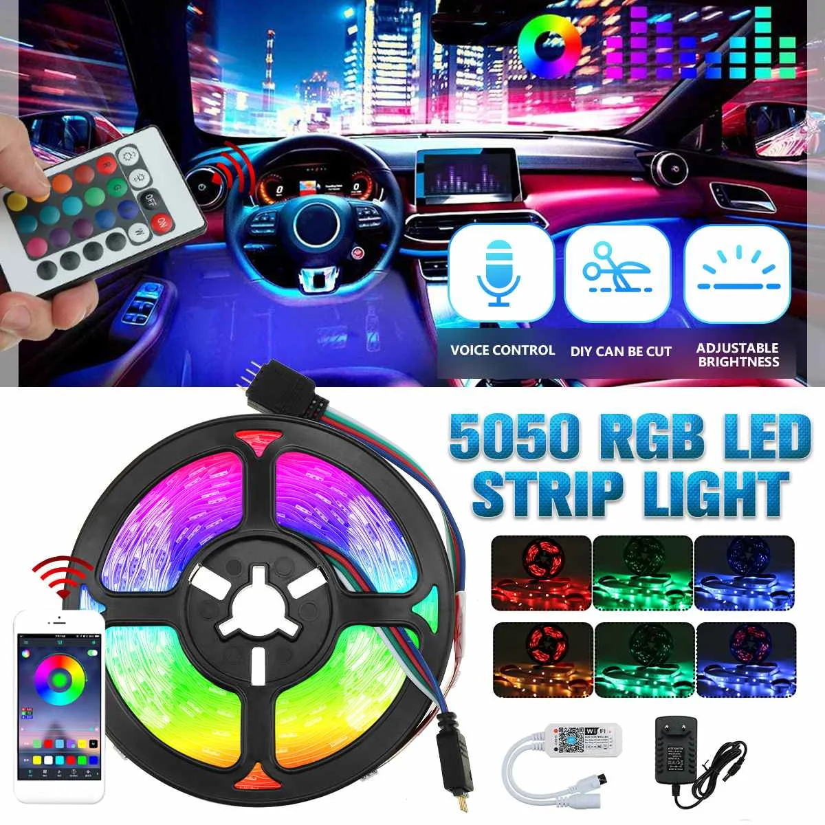 Смарт-WI-FI LED RGB светильник s полоски Водонепроницаемый пульт дистанционного управления голосовой Управление 5050 светодиодные ленты неоновый ...
Смарт-WI-FI LED RGB светильник s полоски Водонепроницаемый пульт дистанционного управления голосовой Управление 5050 светодиодные ленты неоновый ...