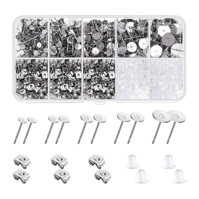 1800Pc 4-10mm Ear Needle Set DIY Handmade Earring Butterfly Earplugs Silicone Accessories Jewelry Making Repair Tool
1800Pc 4-10mm Ear Needle Set DIY Handmade Earring Butterfly Earplugs Silicone Accessories Jewelry Making Repair Tool
