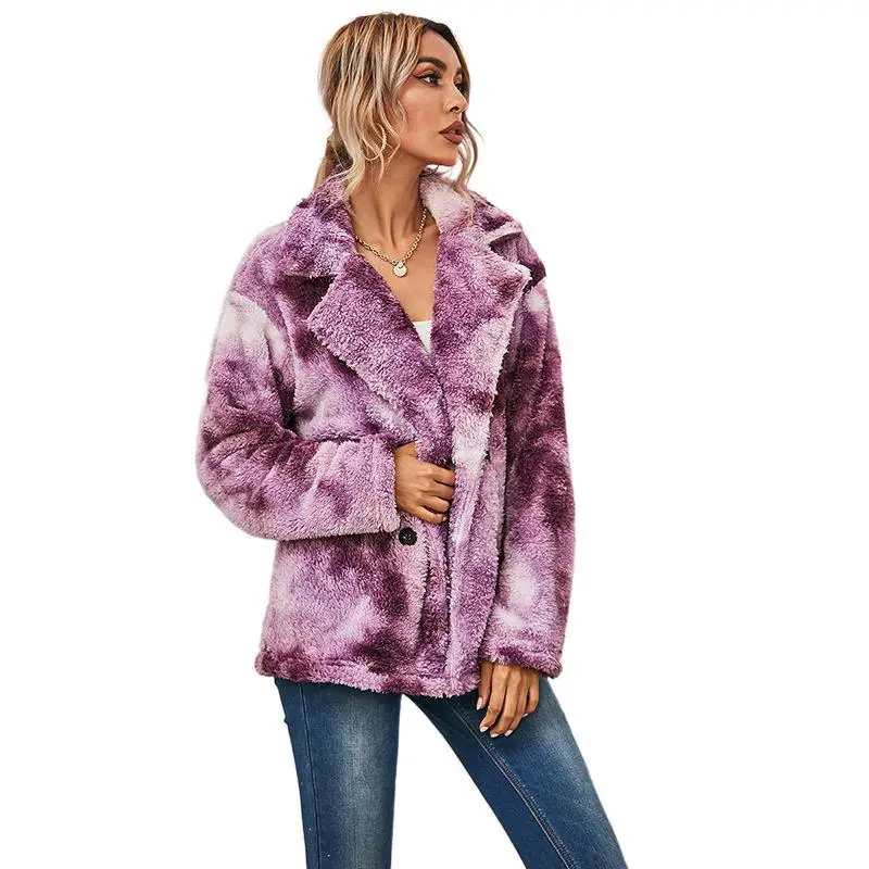Autumn and Winter Tie Dye Printed Double Plush Long Sleeve Double Breasted Thickened Coat Woman Jacket
Autumn and Winter Tie Dye Printed Double Plush Long Sleeve Double Breasted Thickened Coat Woman Jacket