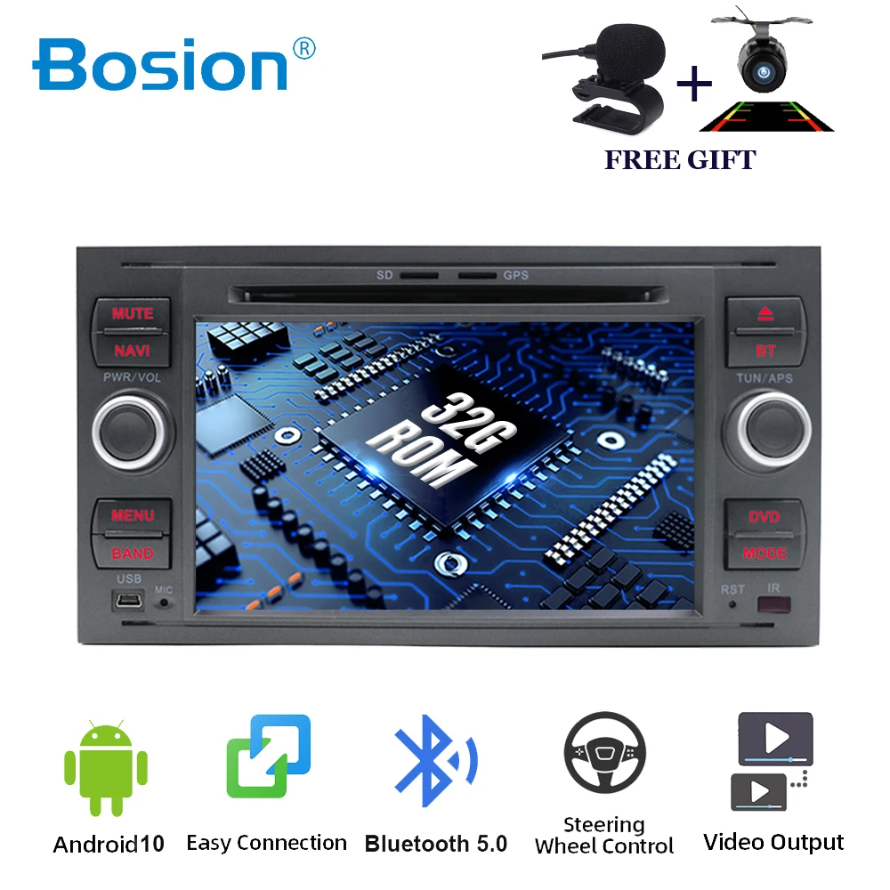 Автомобильный мультимедийный плеер Bosion Android 10 0 автомобильный DVD для Ford Mondeo Focus 2 S C