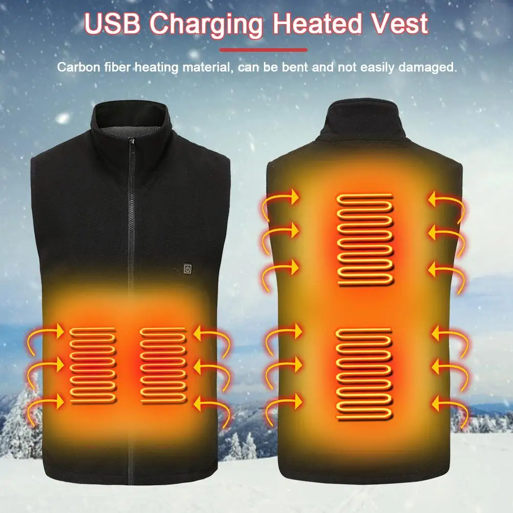 Зимний уличный легкий жилет с электроподогревом подогревом питанием от USB умная