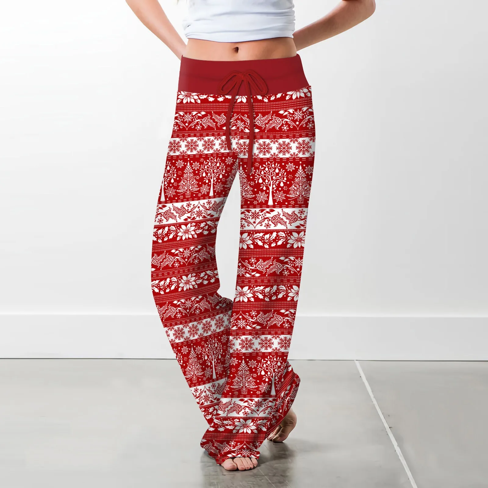 Women's Causal Exercise Yoga Loose Christmas Print Streetwear Drawstring Sweatpants Long Pants Wide Leg Sports Pants*8
Women's Causal Exercise Yoga Loose Christmas Print Streetwear Drawstring Sweatpants Long Pants Wide Leg Sports Pants*8