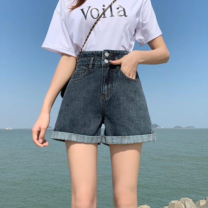 Women Denim Shorts Loose Buttons Pocket Pants New Summer High Waist Wide Legs Fashion Casual Slim All-match
Women Denim Shorts Loose Buttons Pocket Pants New Summer High Waist Wide Legs Fashion Casual Slim All-match