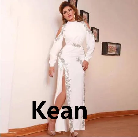 Puff Sleeves White Satin High Slit Evening Dress Silver Beaded Dubai Arabic Saudi Arabian Boho Prom Dress Custom Made Plus
Puff Sleeves White Satin High Slit Evening Dress Silver Beaded Dubai Arabic Saudi Arabian Boho Prom Dress Custom Made Plus
