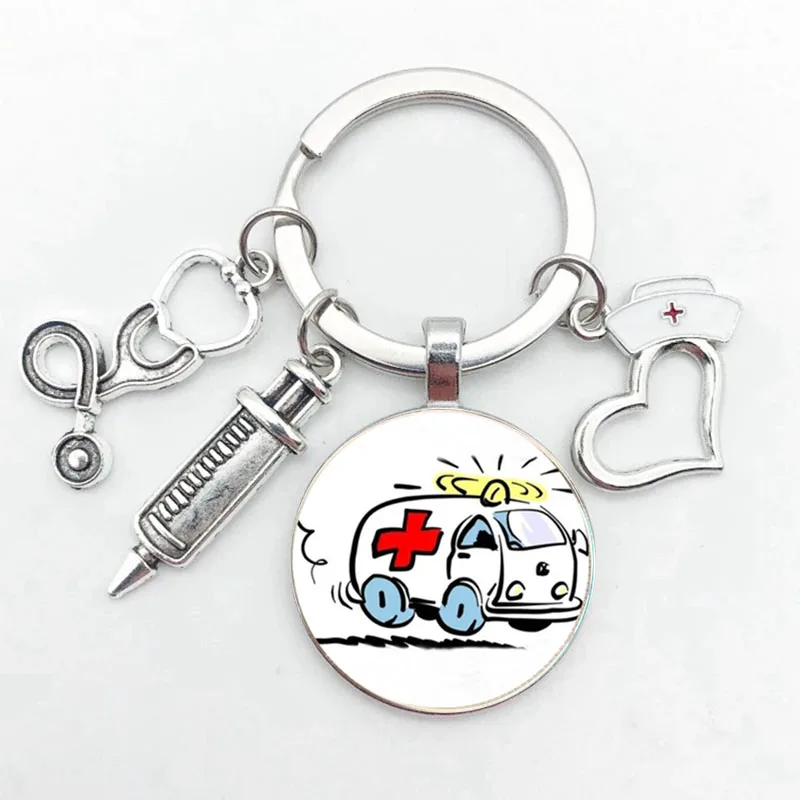 New Ambulance Medicine Box Jewelry Keychain Glass Pendant Doctor Keychain Nurse Souvenir Graduation Gift Handmade
New Ambulance Medicine Box Jewelry Keychain Glass Pendant Doctor Keychain Nurse Souvenir Graduation Gift Handmade