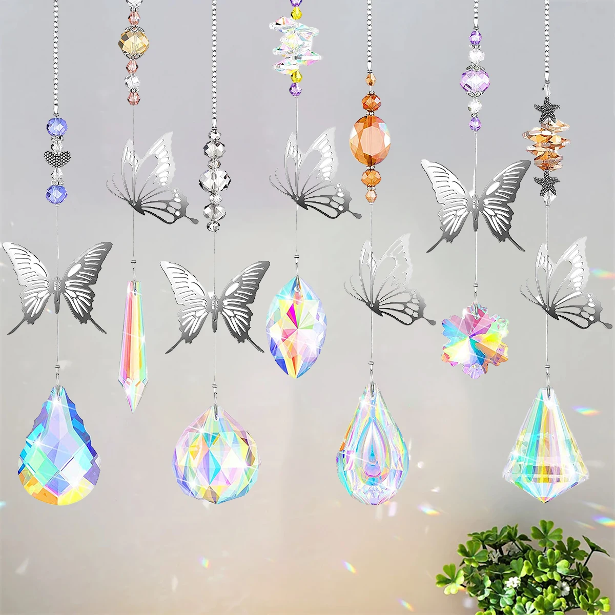 Garden Car Window Home Decor Wind Chime Ball Suncatcher 7pcs Butterfly Crystal Decor Wall Hanging Prism Ornament Pendant Home 
Garden Car Window Home Decor Wind Chime Ball Suncatcher 7pcs Butterfly Crystal Decor Wall Hanging Prism Ornament Pendant Home