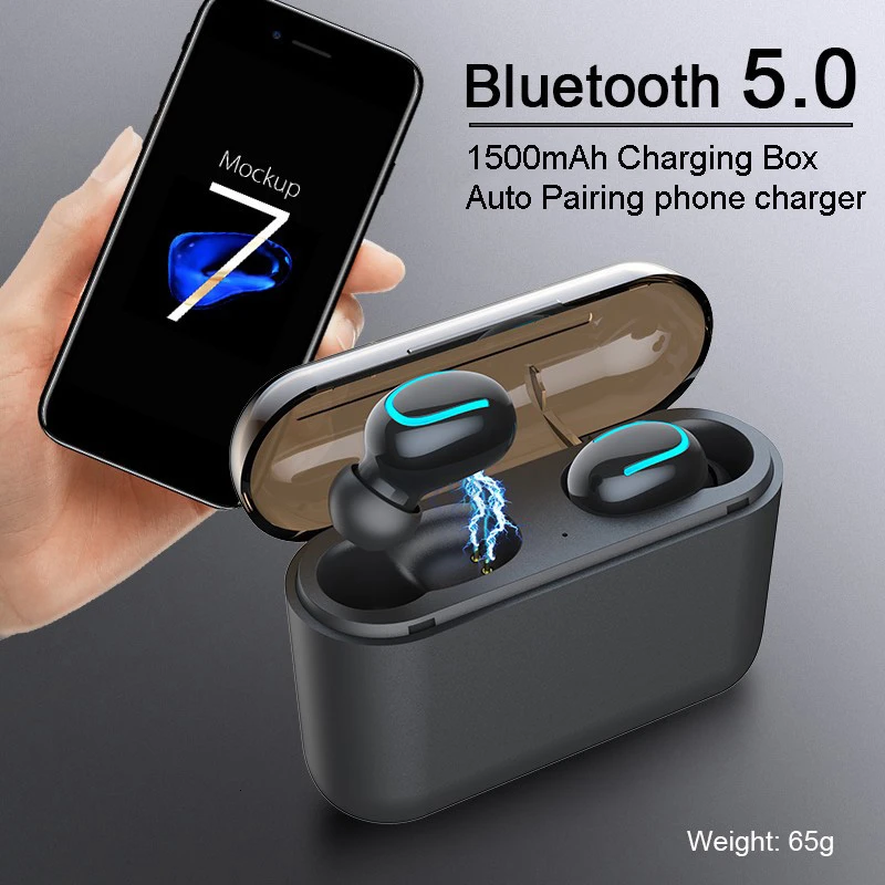 Беспроводные наушники CHYI с поддержкой Bluetooth 5 0 и зарядным футляром |