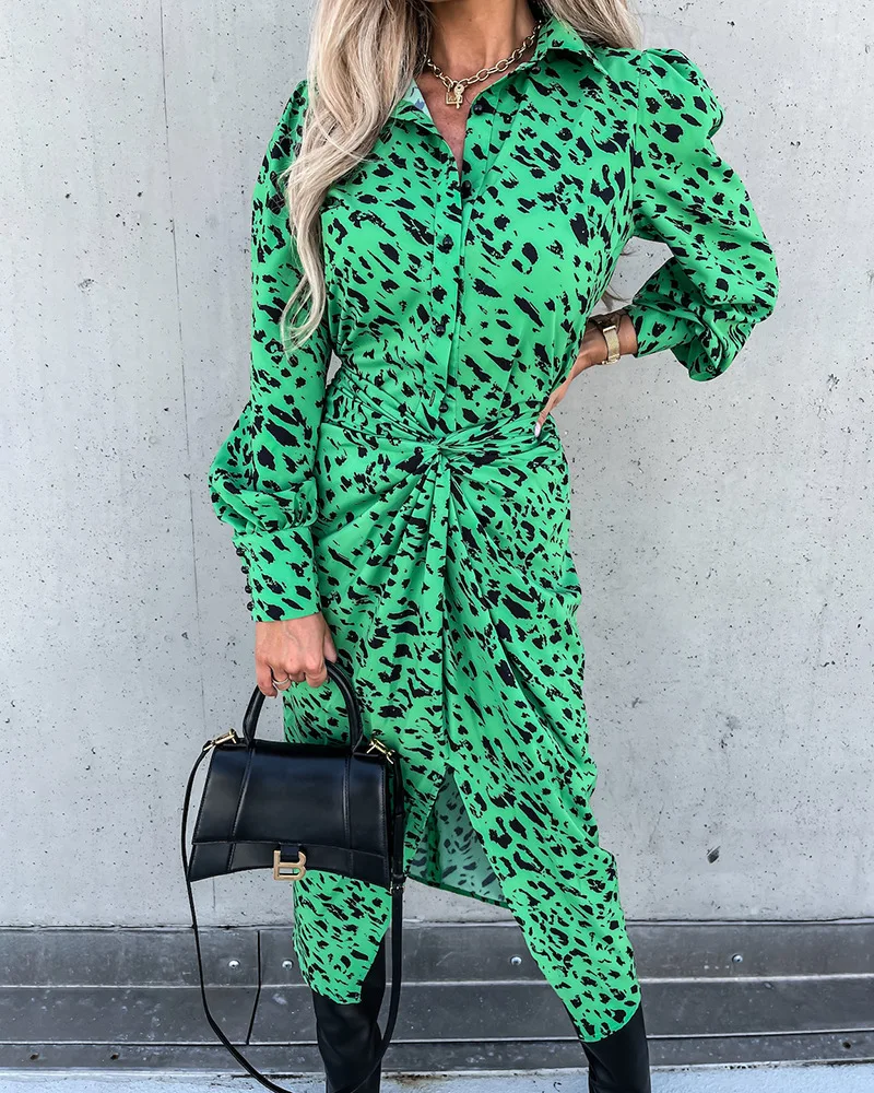 Green Leopard Print Shirt Twisted Half Skirt Female 2021 Spring and Autumn Fashion Long Sleeve Casual Shirt Half Skirt
Green Leopard Print Shirt Twisted Half Skirt Female 2021 Spring and Autumn Fashion Long Sleeve Casual Shirt Half Skirt