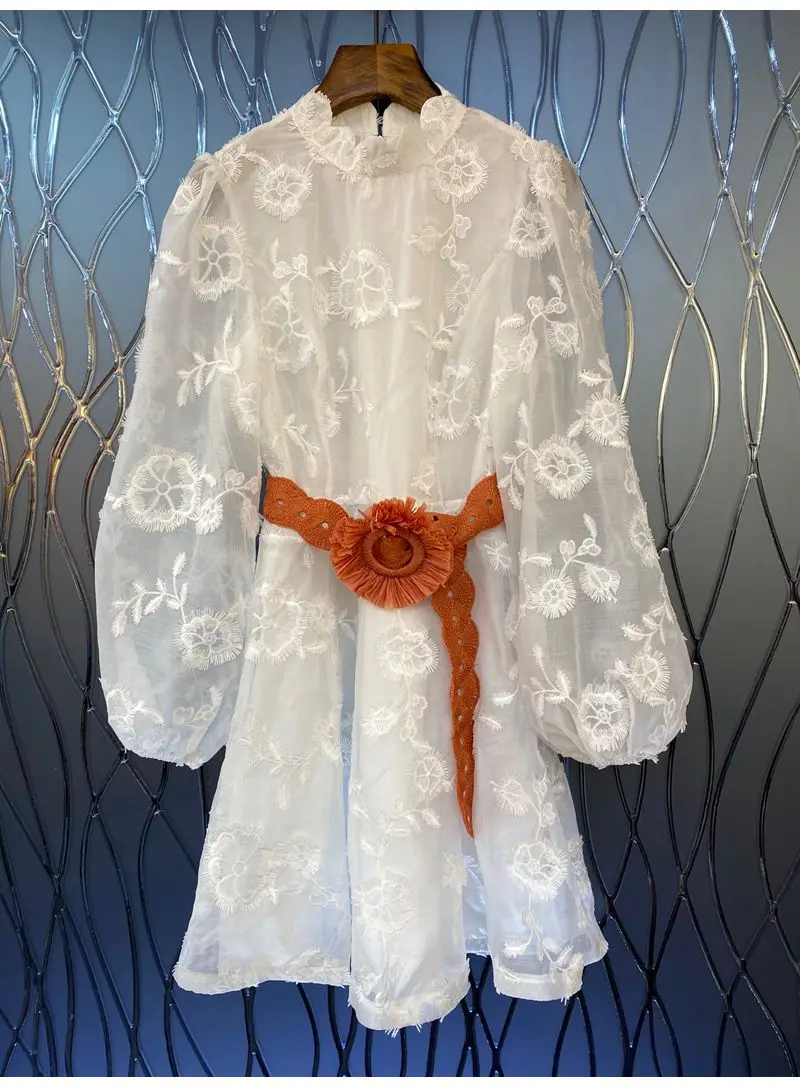 New 2021 Autumn Dress High Quality Women Lace Embroidery Belt Deco Long Sleeve White Orange Black Elegant Party Tunic Dress
New 2021 Autumn Dress High Quality Women Lace Embroidery Belt Deco Long Sleeve White Orange Black Elegant Party Tunic Dress
