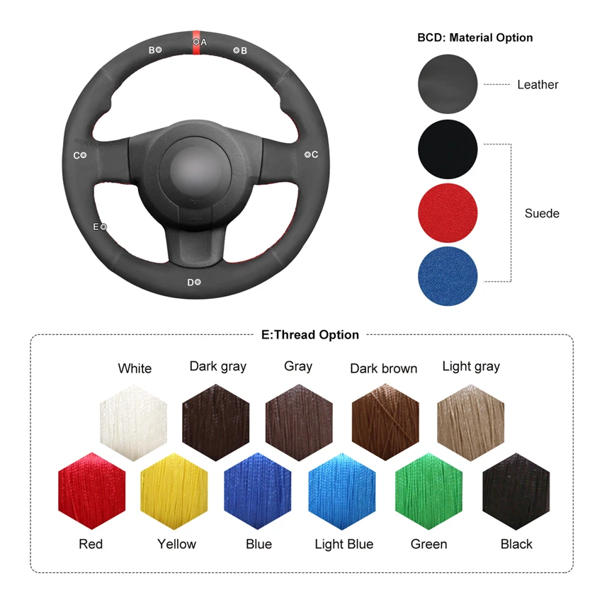 MEWANT Black Suede And Genuine Leather DIY Hand Sewing Steering Wheel Covers for Seat Leon FR|Cupra (MK2 1P) Ibiza FR (6L)
MEWANT Black Suede And Genuine Leather DIY Hand Sewing Steering Wheel Covers for Seat Leon FR|Cupra (MK2 1P) Ibiza FR (6L)