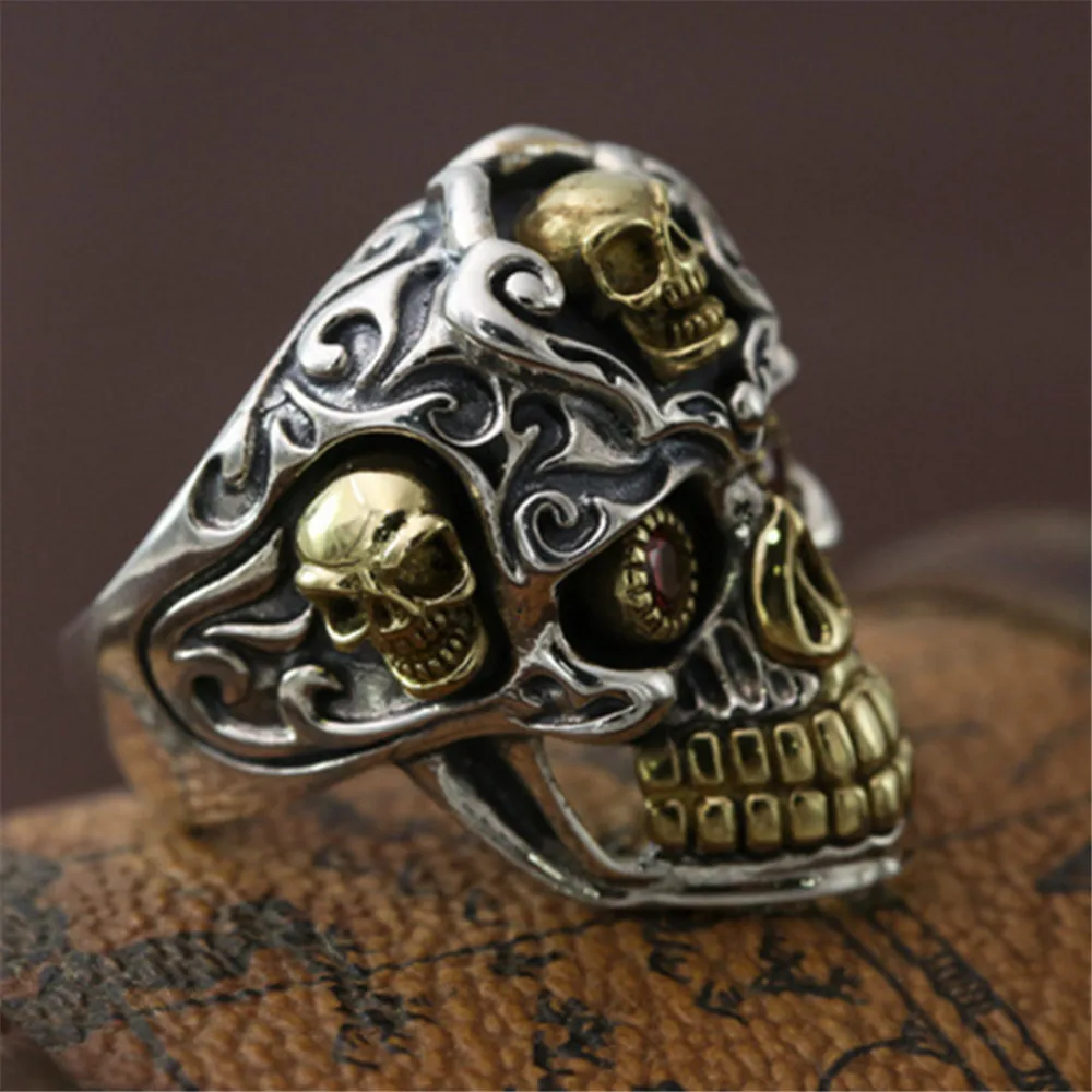 New Fashion Retro Gothic Style Red Zircon Eye Skull Punk Ring Men's High Quality Metal Rock Party Jewelry Gift Wholesale
New Fashion Retro Gothic Style Red Zircon Eye Skull Punk Ring Men's High Quality Metal Rock Party Jewelry Gift Wholesale