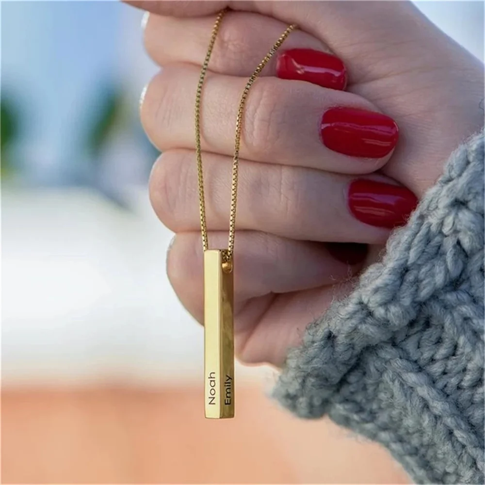 Personalized Engraved Bar Necklace & Keychain Custom 1-4 Names Coordinate Stainless Steel Box Chain Choker Necklace Jewelry Set
Personalized Engraved Bar Necklace & Keychain Custom 1-4 Names Coordinate Stainless Steel Box Chain Choker Necklace Jewelry Set