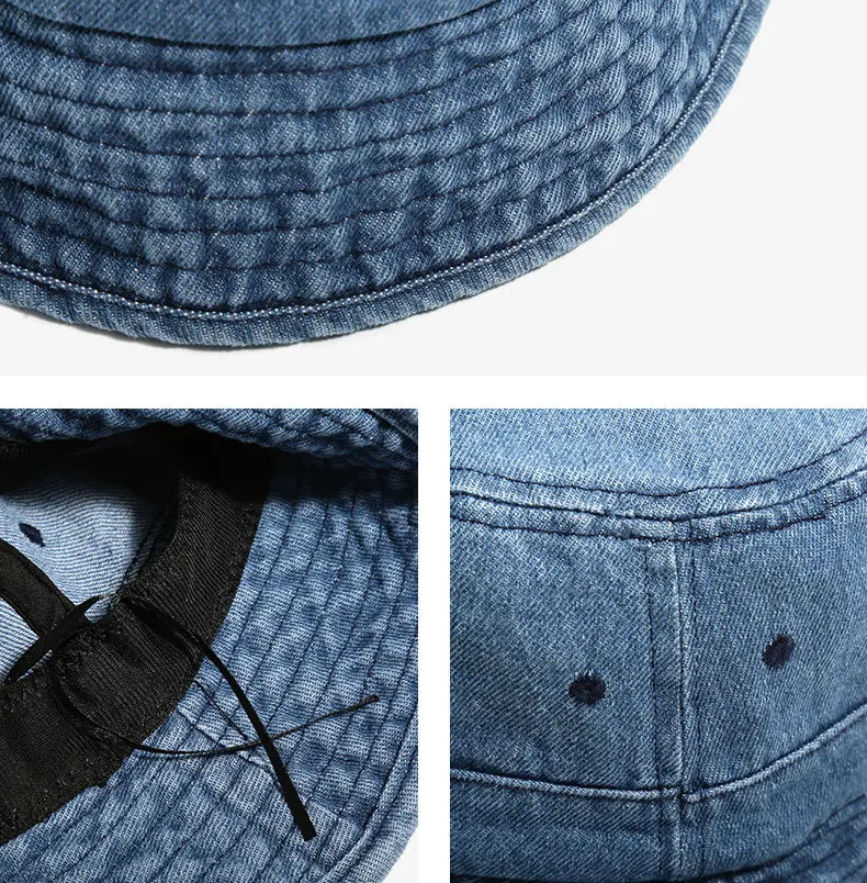 Unisex Women 100% washed denim cotton fisherman hat Adult bucket hats Men casual solid fishing hunting cap Panama gorros
Unisex Women 100% washed denim cotton fisherman hat Adult bucket hats Men casual solid fishing hunting cap Panama gorros